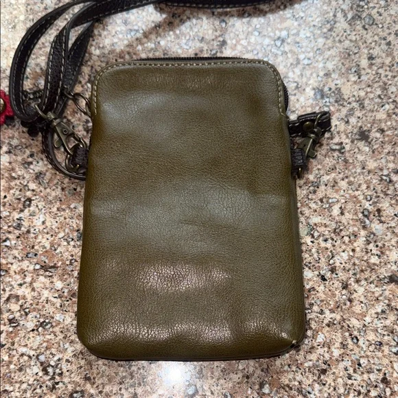 Chala Olive Crossbody Bag with Fox Accent - Picture 2 of 8